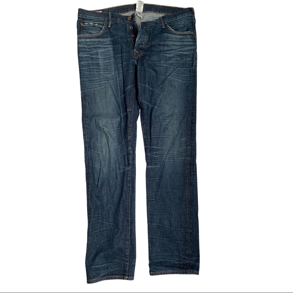 True Religion Dark Blue Denim Jeans Biker Size 34